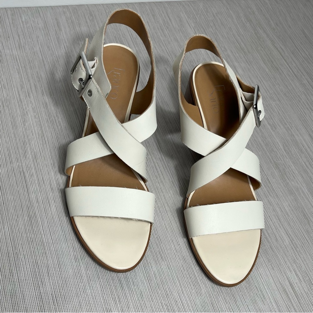 Franco Sarto White Strappy Sandals